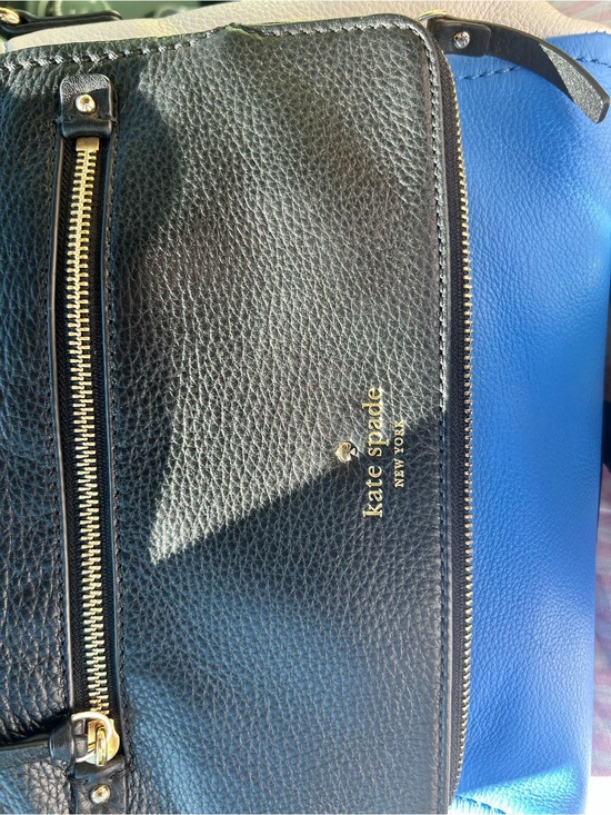 kate spade Other - kate spade Black and Bright Blue Pebbled Leather Crossbody Messenger